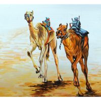 Racing camel with Jockey